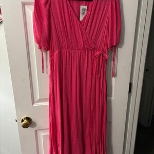 Torrid pink midi dress 00x large 10